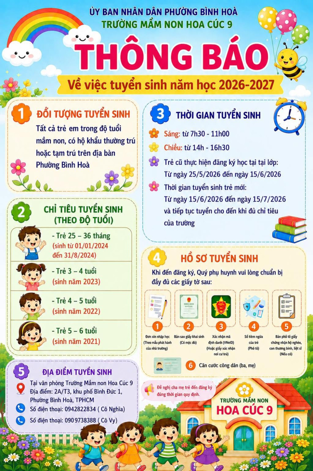 THÔNG BÁO TUYỂN SINH NĂM HỌC 2026 - 2027